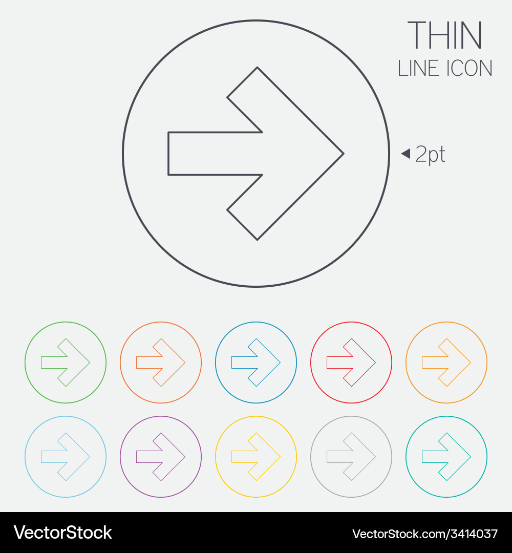 Arrow sign icon next button navigation symbol vector image