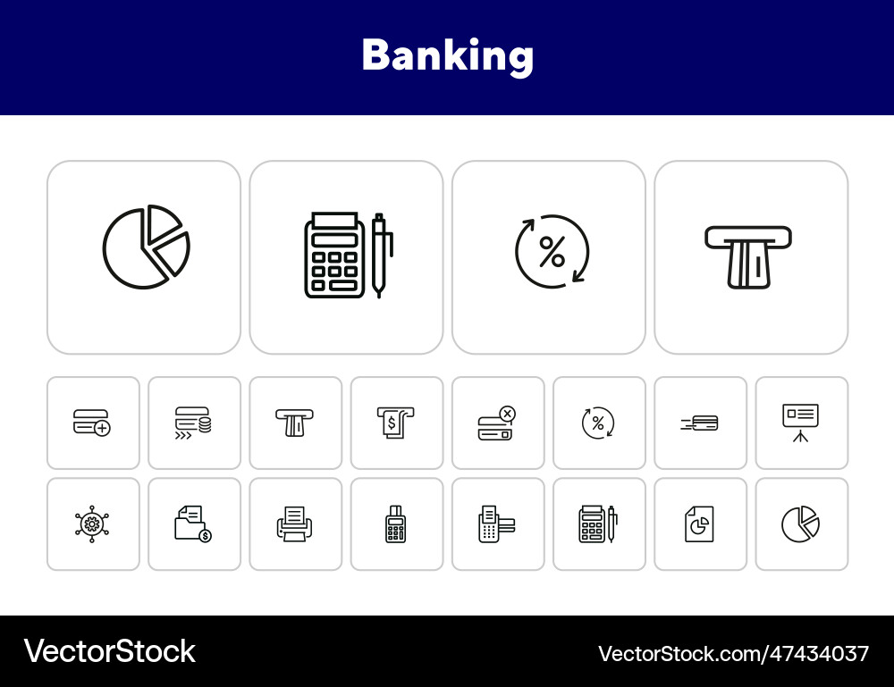 Banking line icon set Banking line icon set vector image