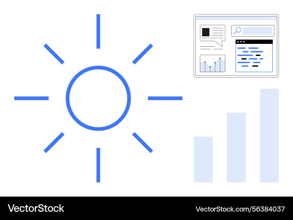 Bright ideas and data insights with charts Vector Image