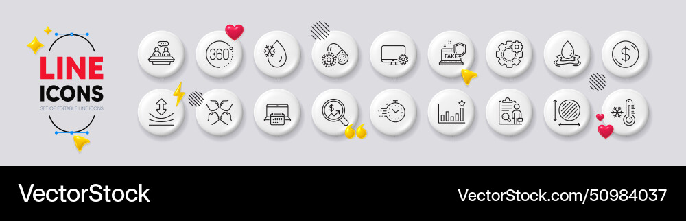 Calendar timer and efficacy line icons for web Calendar timer and efficacy line icons for web Vector Image