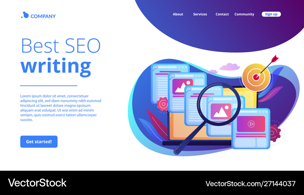 Copy optimization concept landing page Copy optimization concept landing page Vector Image