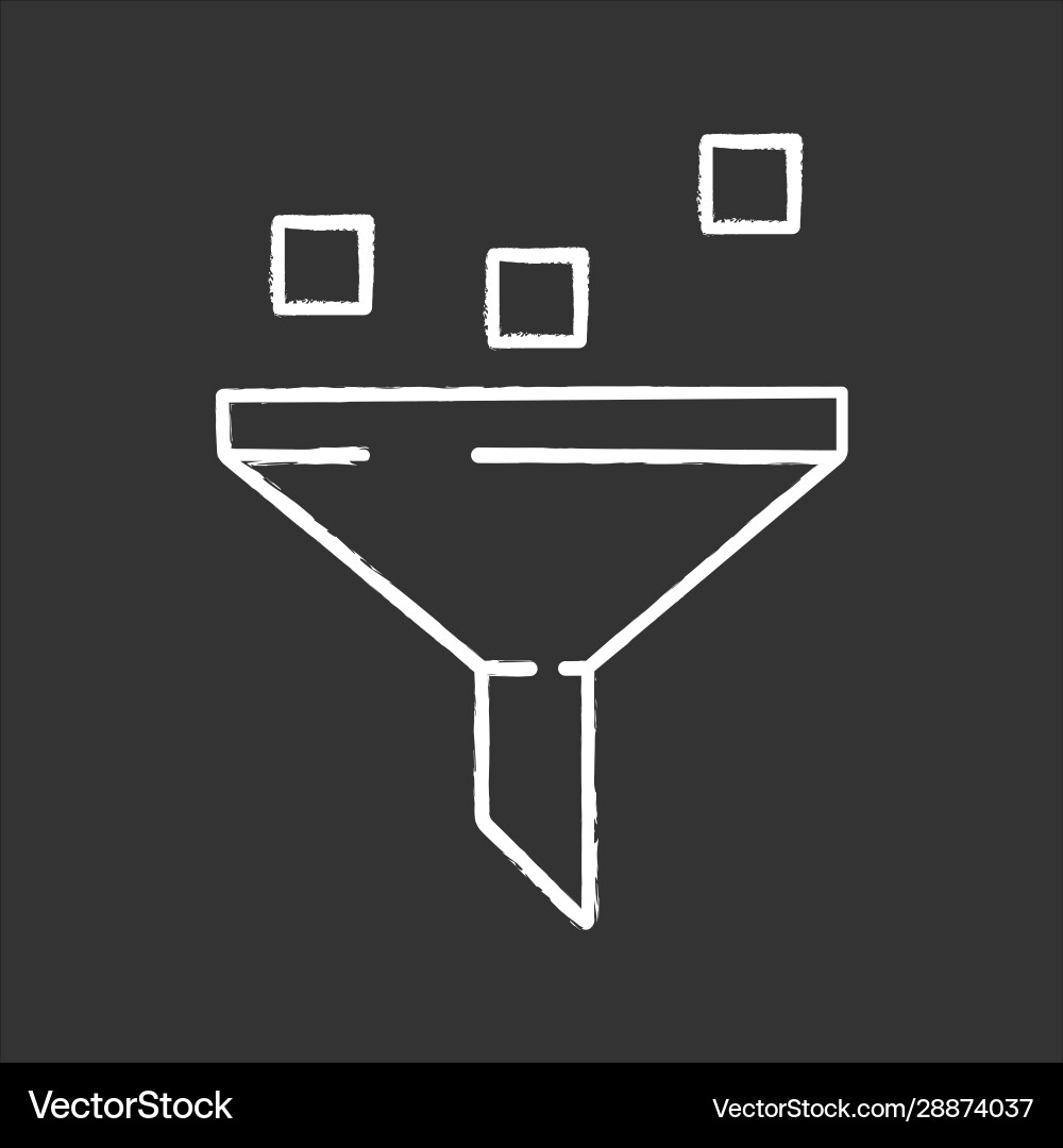 Data filtering system chalk icon Data filtering system chalk icon vector image