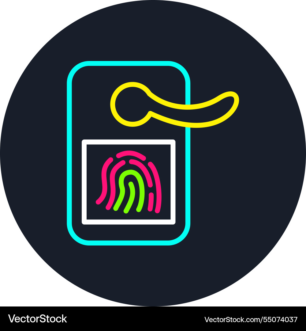Door handle line multi color icon Vector Image