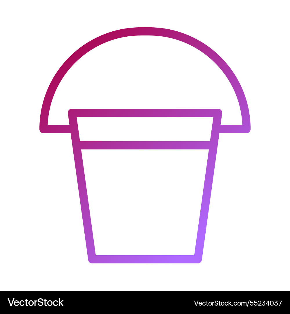 Gradient bucket simple minimalist icon Vector Image