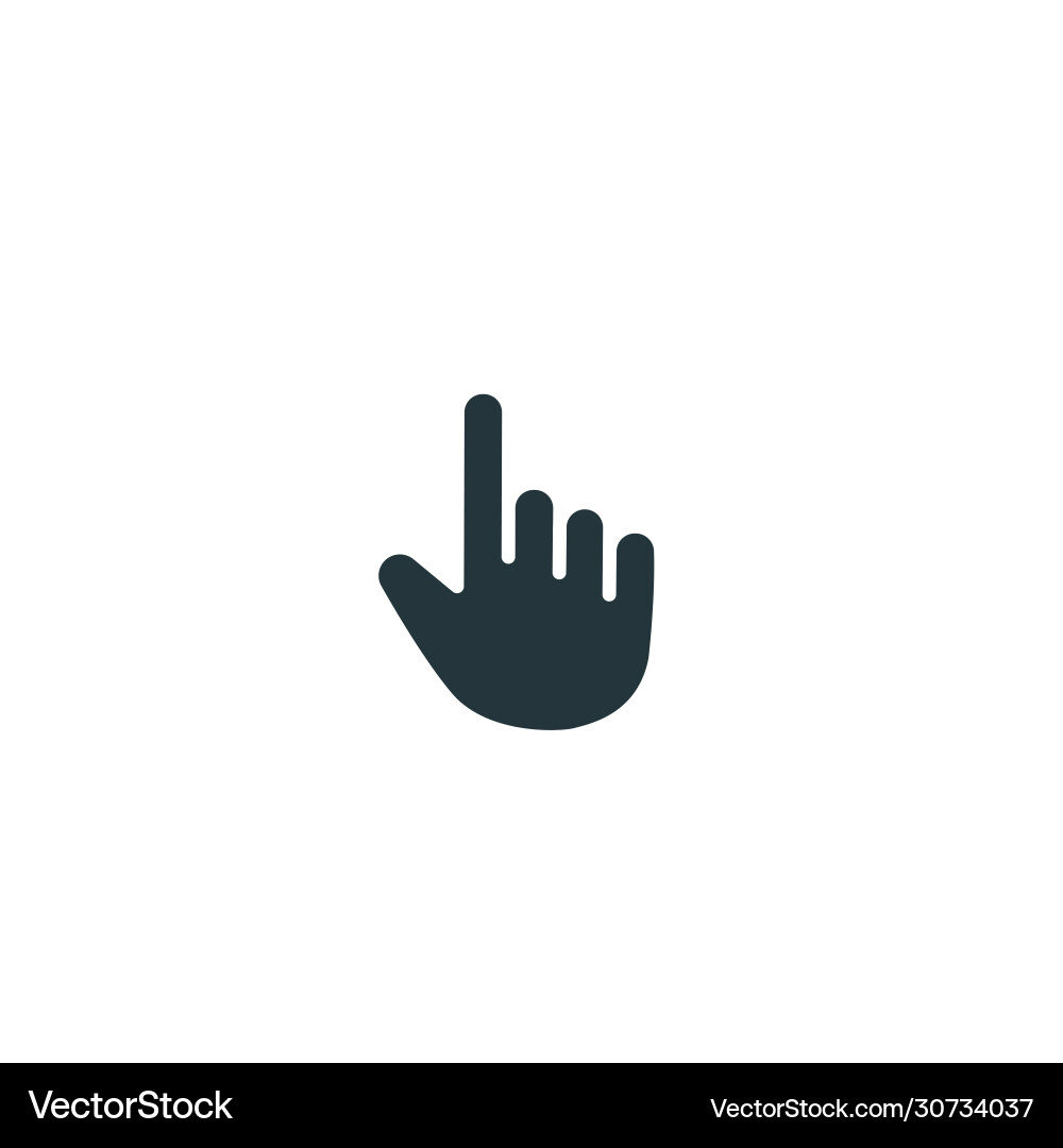 Hand icon pointer symbol simple flat sign Hand icon pointer symbol simple flat sign vector image