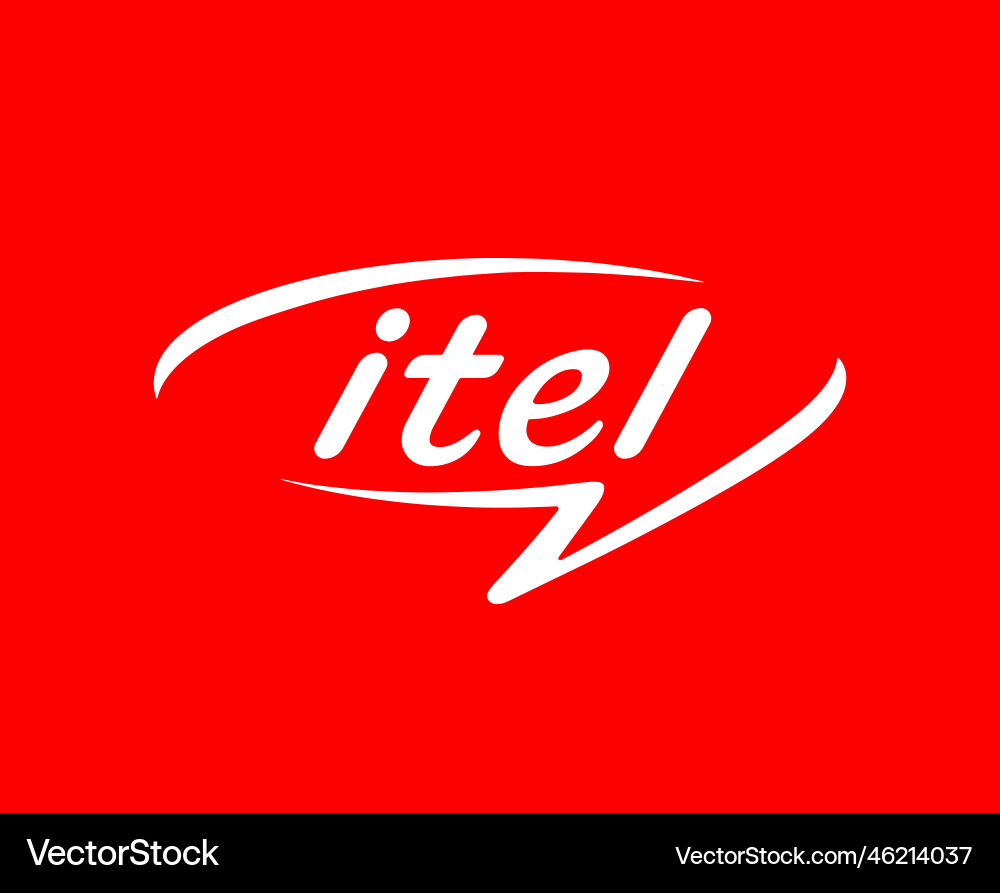 Itel brand logo phone symbol red and white design Itel brand logo phone symbol red and white design vector image