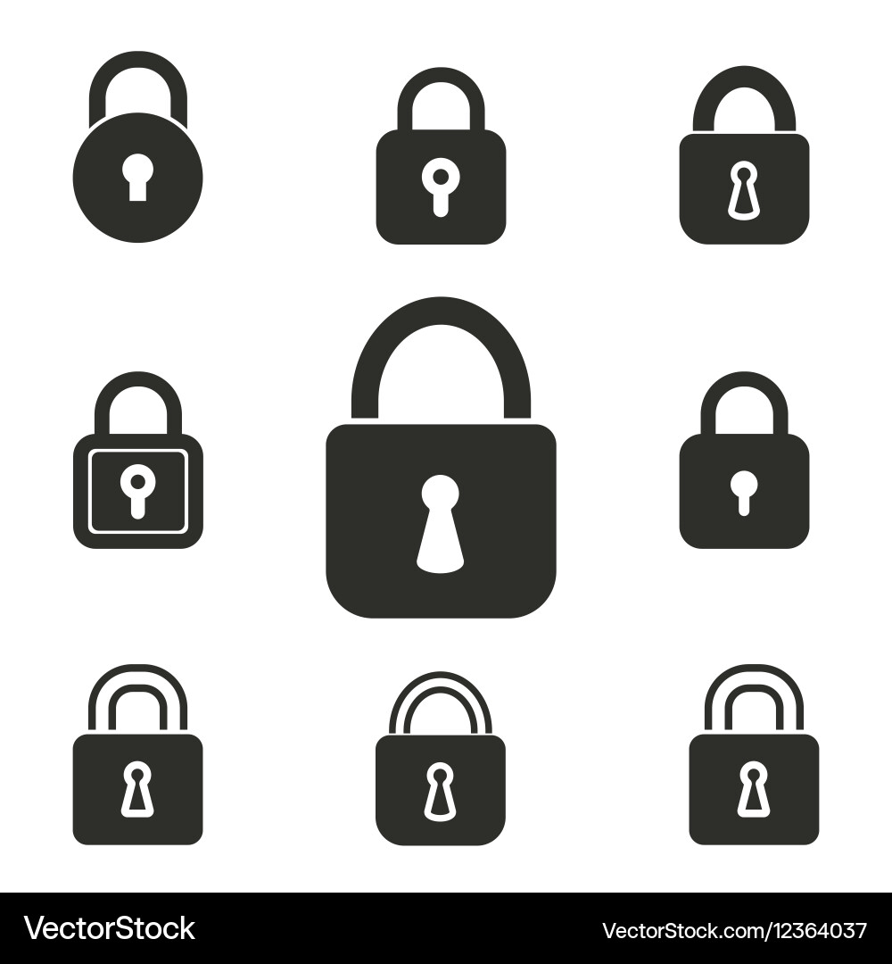 Lock icon set vector image