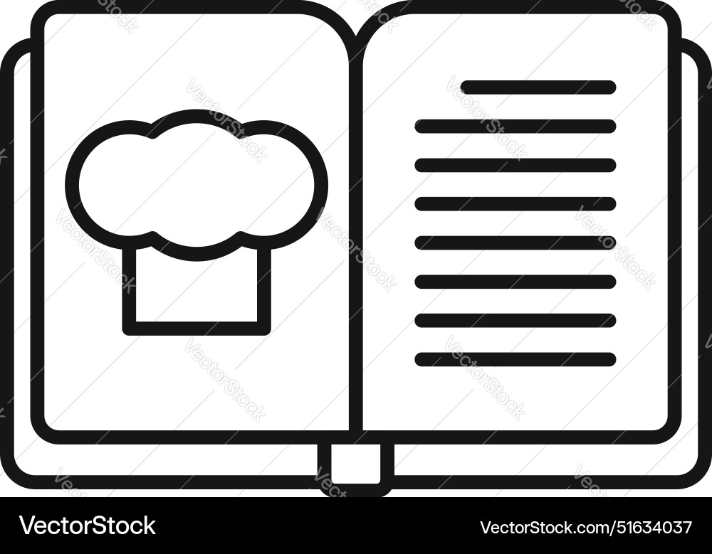 Open cookbook showing chef hat for culinary Vector Image