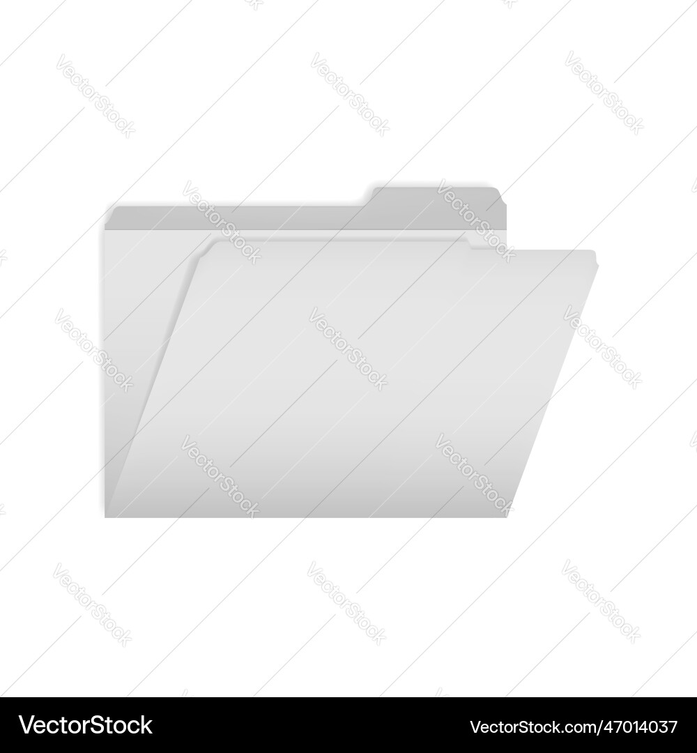 Opened empty gray file folder with tab divider Vector Image