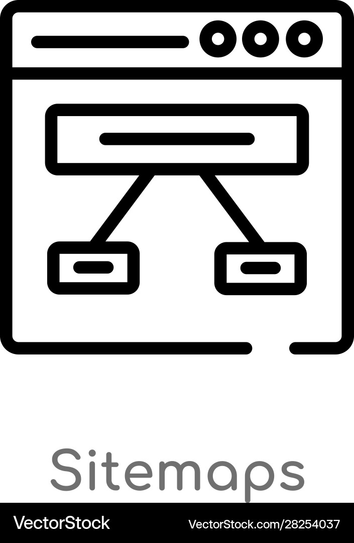 Outline sitemaps icon isolated black simple line Vector Image