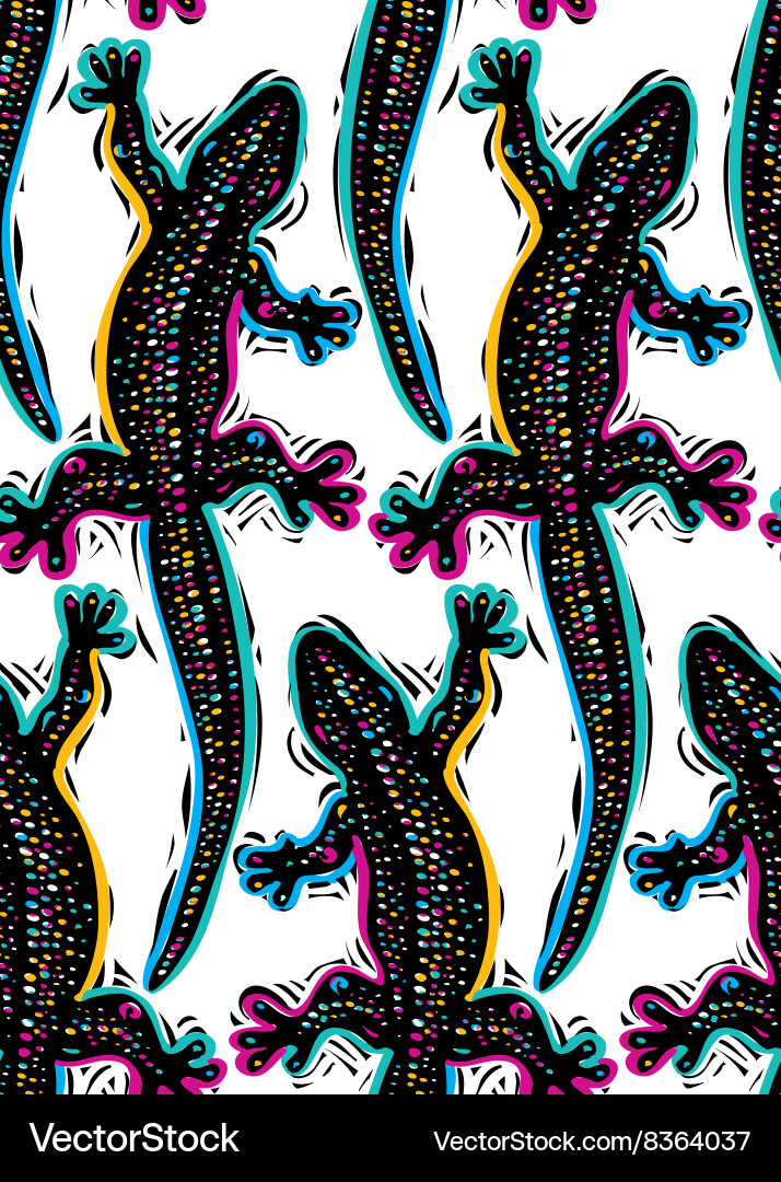 Reptilian seamless pattern lizards top view Vector Image