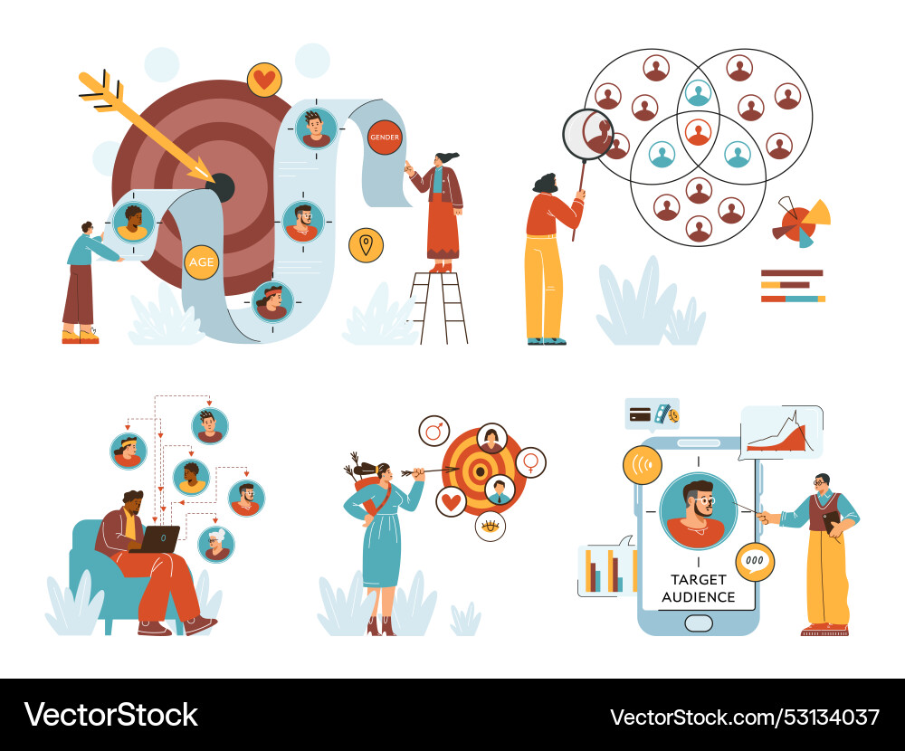 Target audience analysis consumer behaviour Target audience analysis consumer behaviour vector image