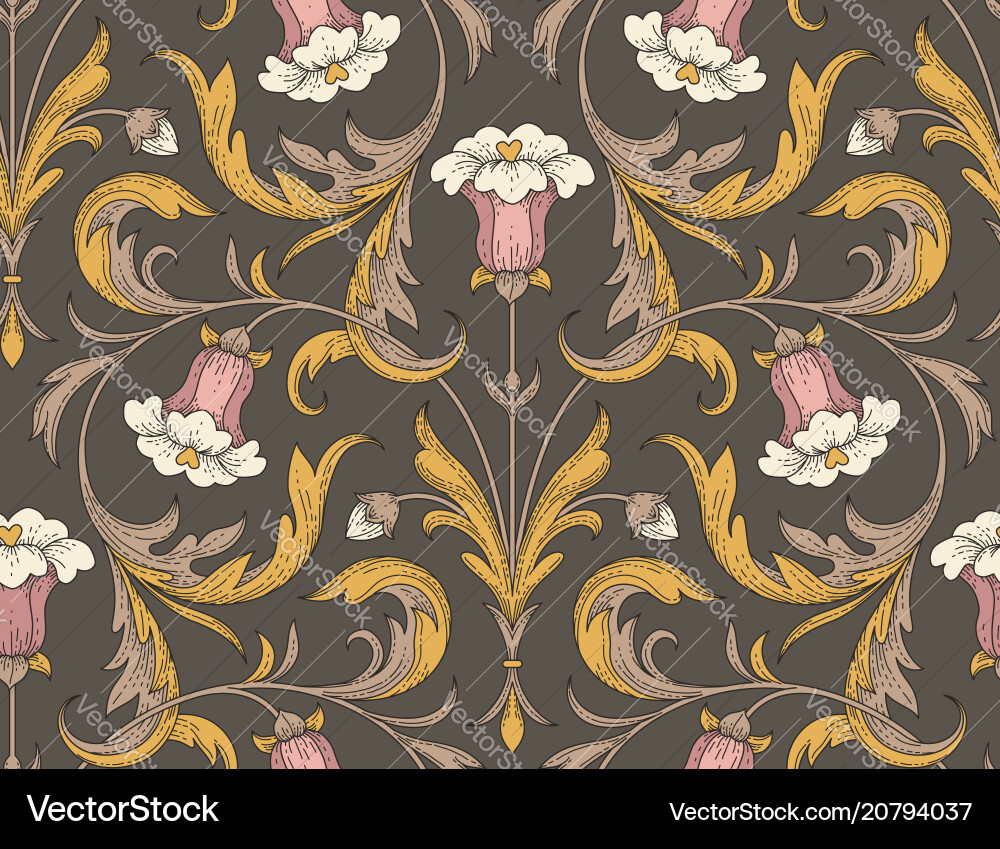 Victorian Bellflower Pattern vector image