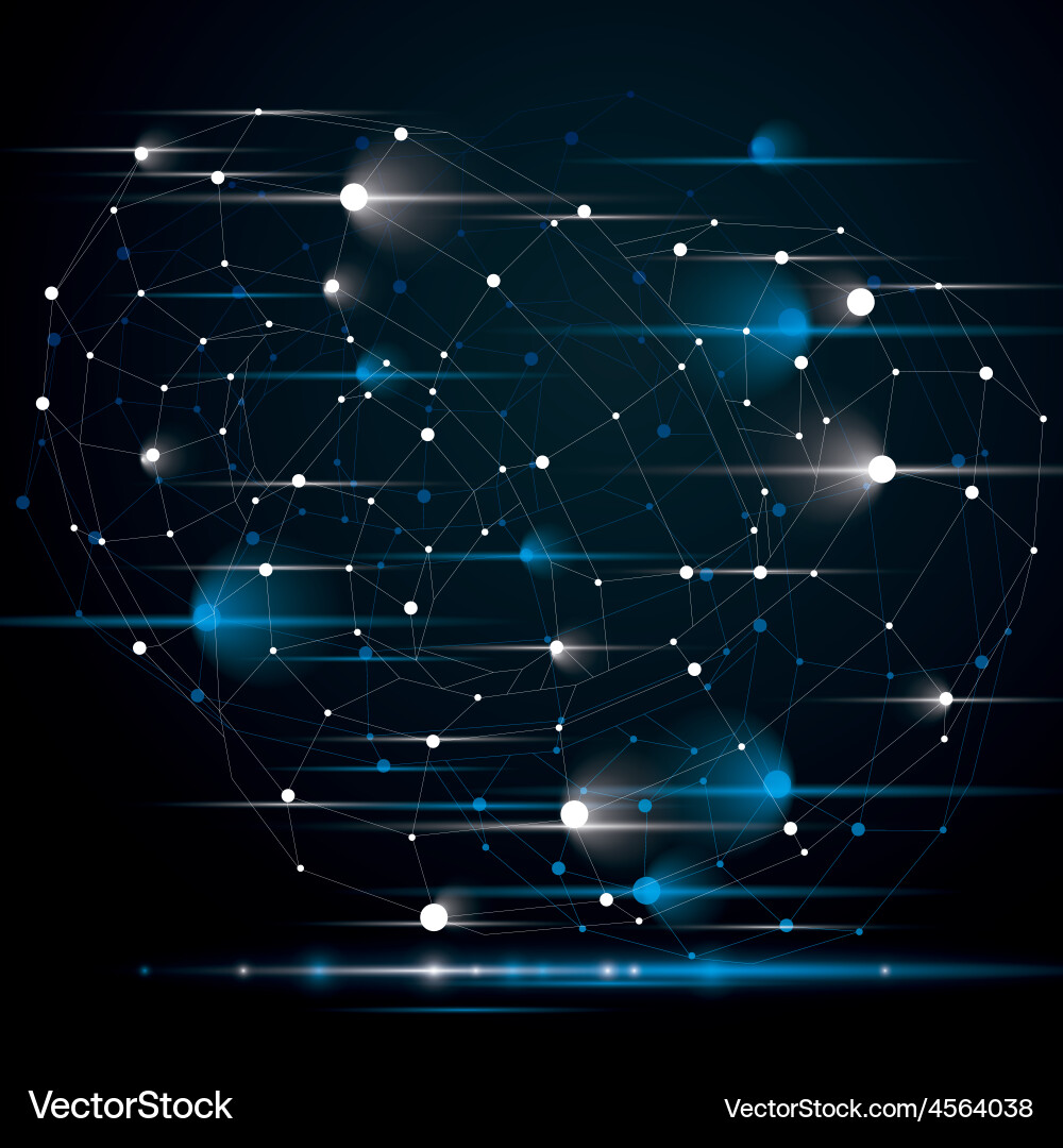 Abstract 3d structure polygonal network object vector image
