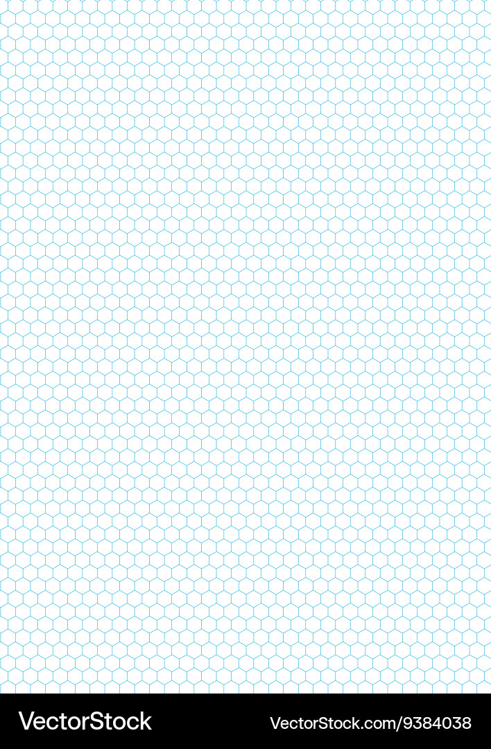 Cyan color hexagon grid on white a4 size vector image