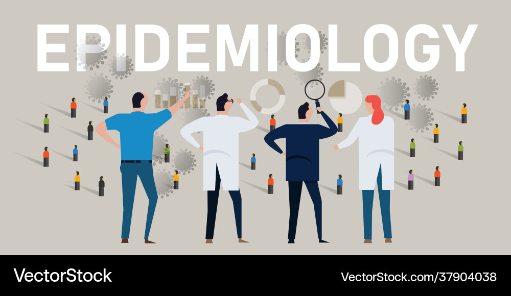 Epidemiology Scientists Analyzing Data vector image