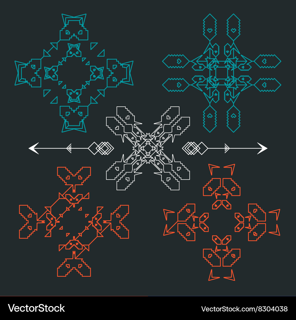 Geometry symbols and elements set vector image