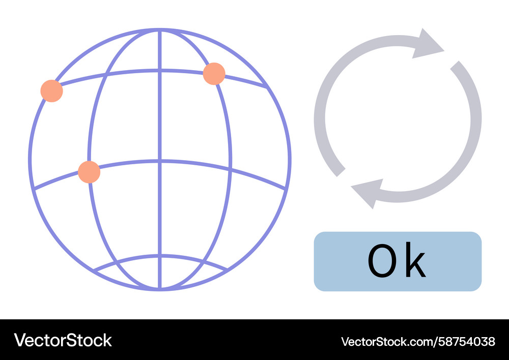 Global Synchronization Concept Vector Image