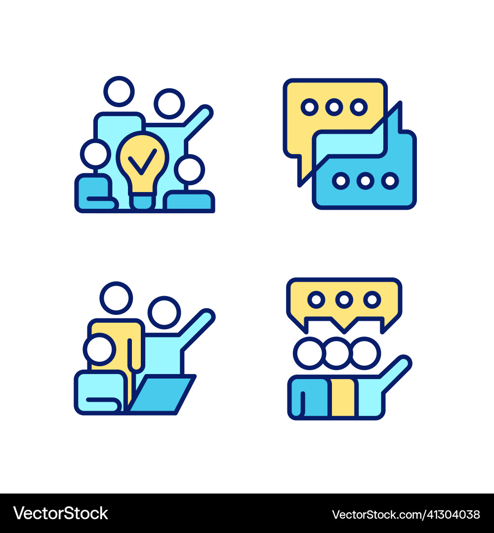 Group tasks pixel perfect rgb color icons set Group tasks pixel perfect rgb color icons set vector image