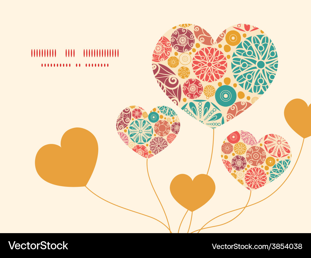 Heart Circle Pattern Vector Image