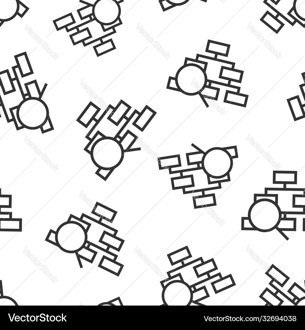 Hierarchy diagram icon in flat style structure Vector Image