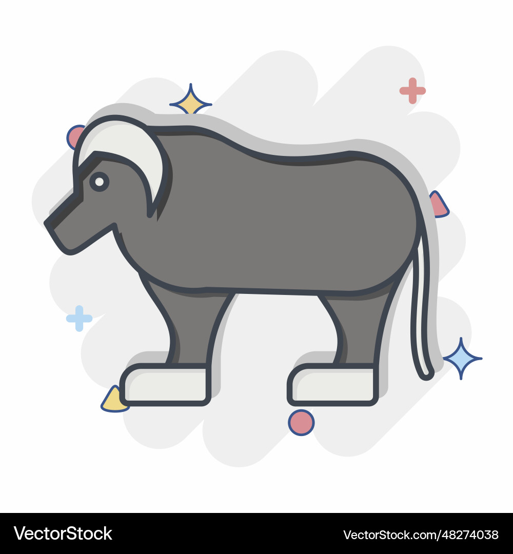 Icon qiviut related to alaska symbol comic style Icon qiviut related to alaska symbol comic style vector image