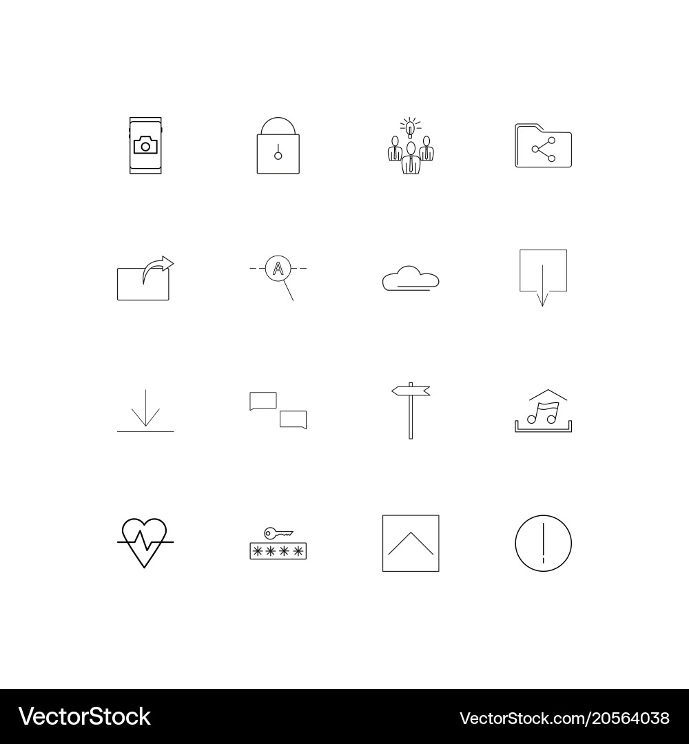 Internet of things simple linear icons set vector image