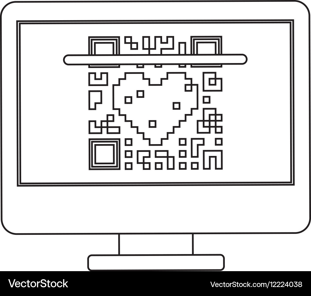 Isolierte qr-Code und Computer-Design Vektorbild