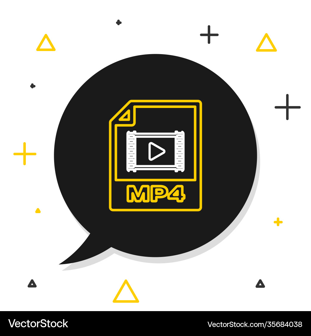 Line mp4 file document download button icon Line mp4 file document download button icon vector image