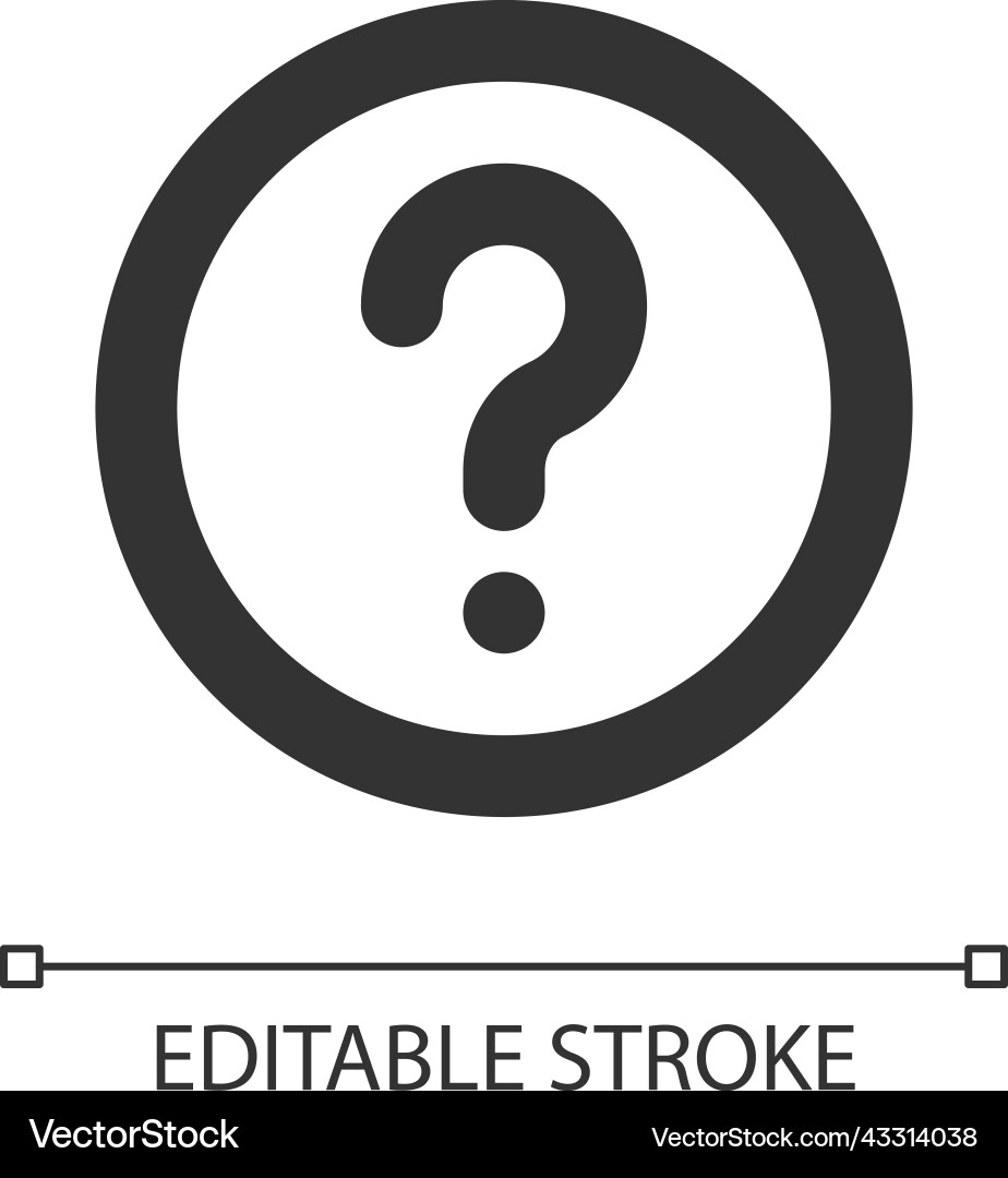 Question mark pixel perfect linear ui icon Question mark pixel perfect linear ui icon Vector Image
