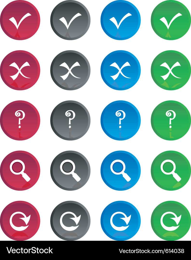 Round web buttons Vector Image