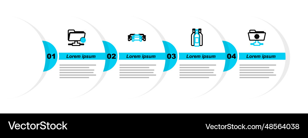 Set line ftp settings folder bottles of wine Set line ftp settings folder bottles of wine vector image