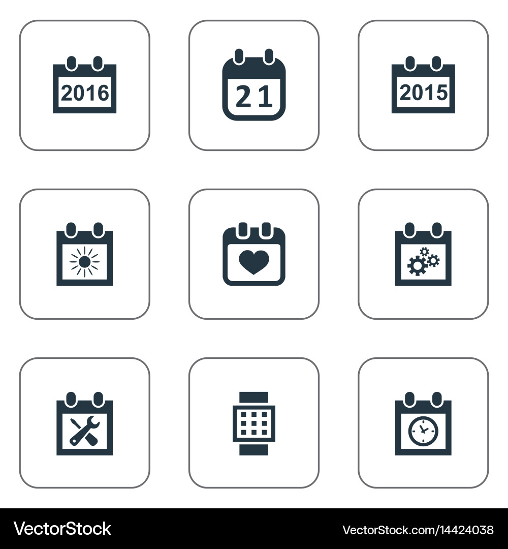 Set of simple date icons Vector Image