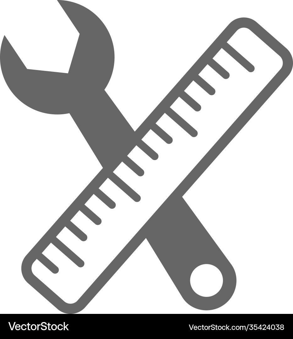 Set ruler tools icon engineering simple Vector Image