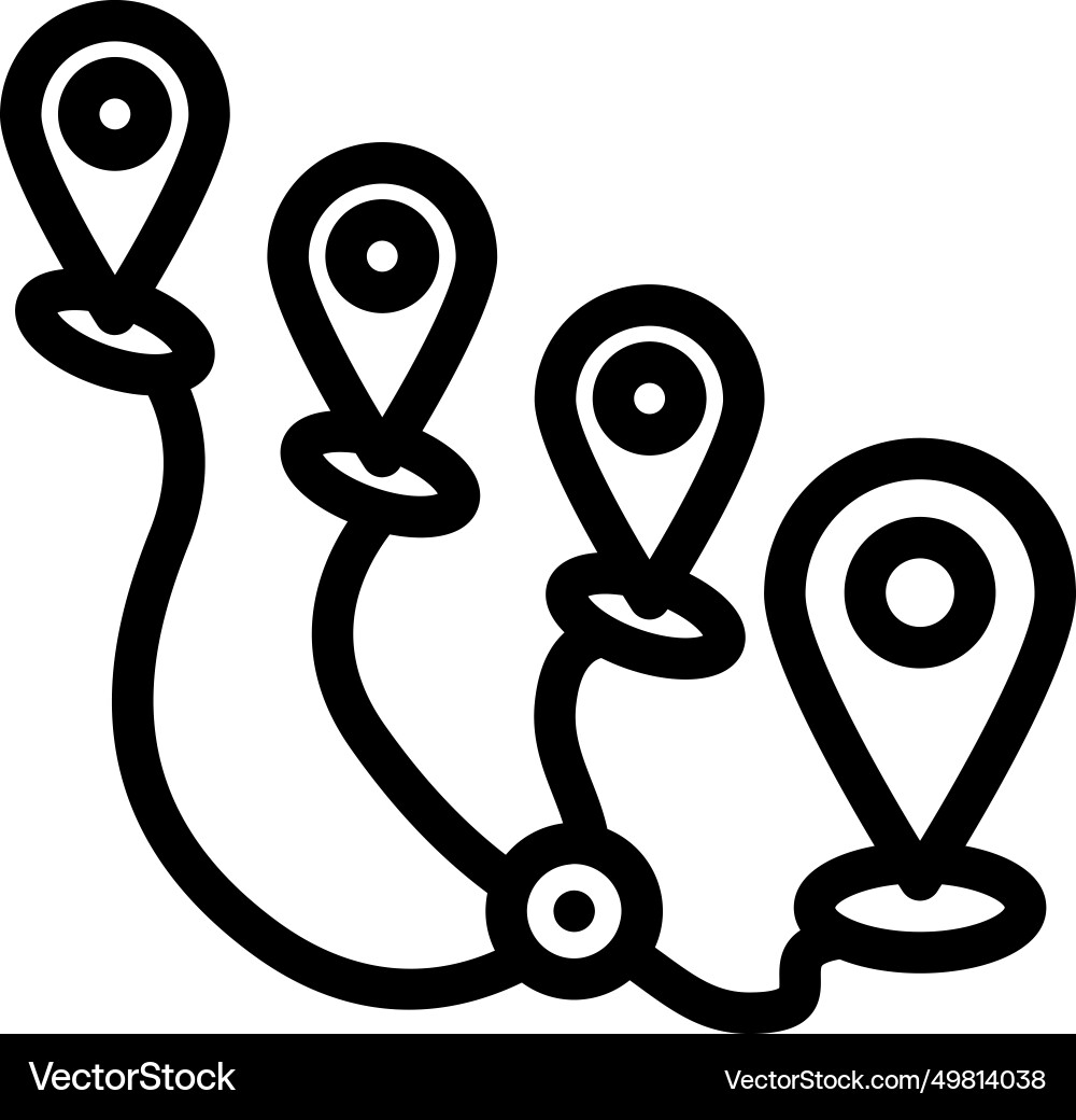 Track airplane pointer place line icon Vector Image