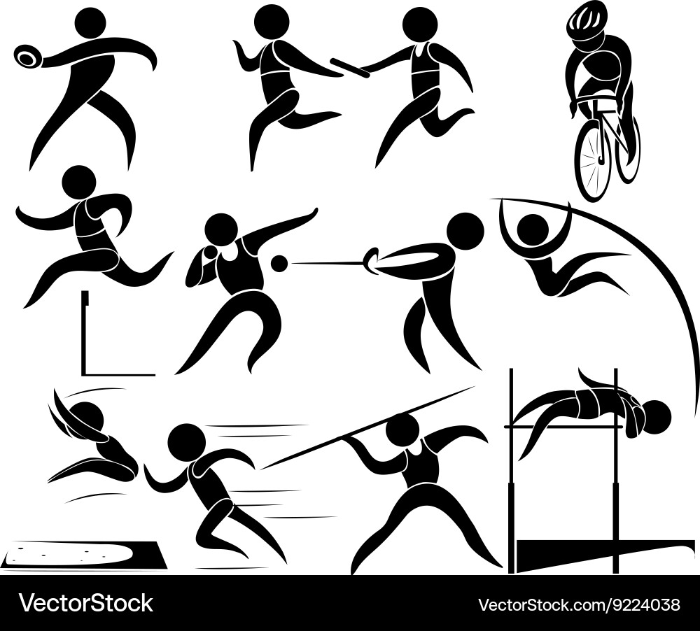 Track and Field Icons Vector Image