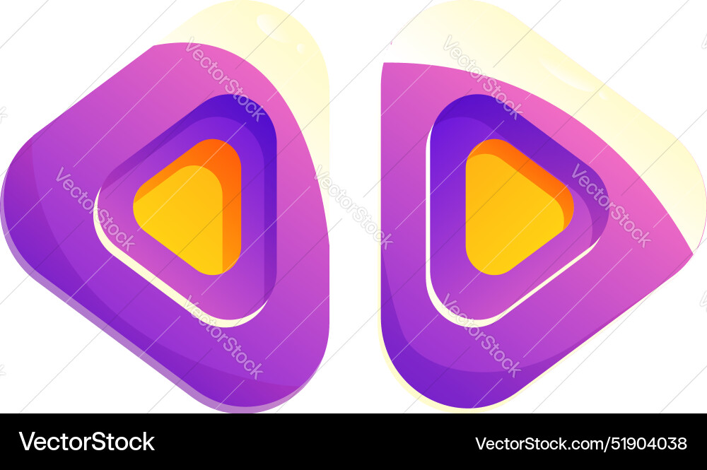 Two play buttons with a modern gradient design Two play buttons with a modern gradient design vector image
