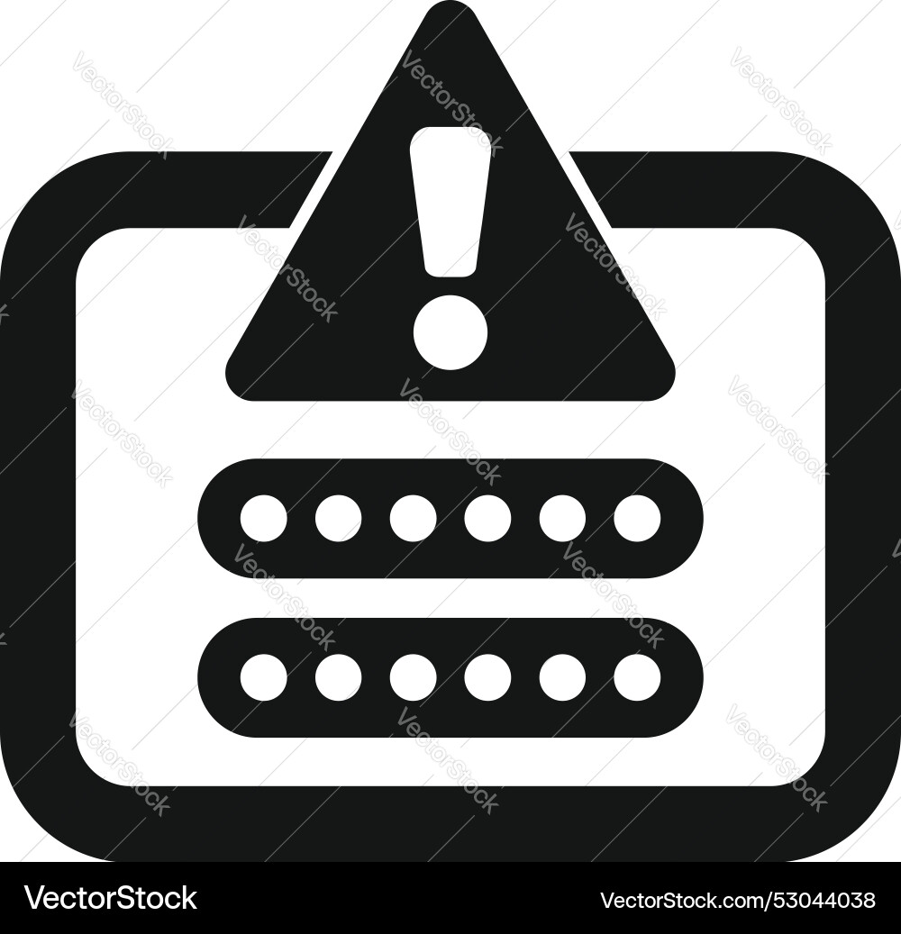 Warning sign with password form showing access Warning sign with password form showing access vector image