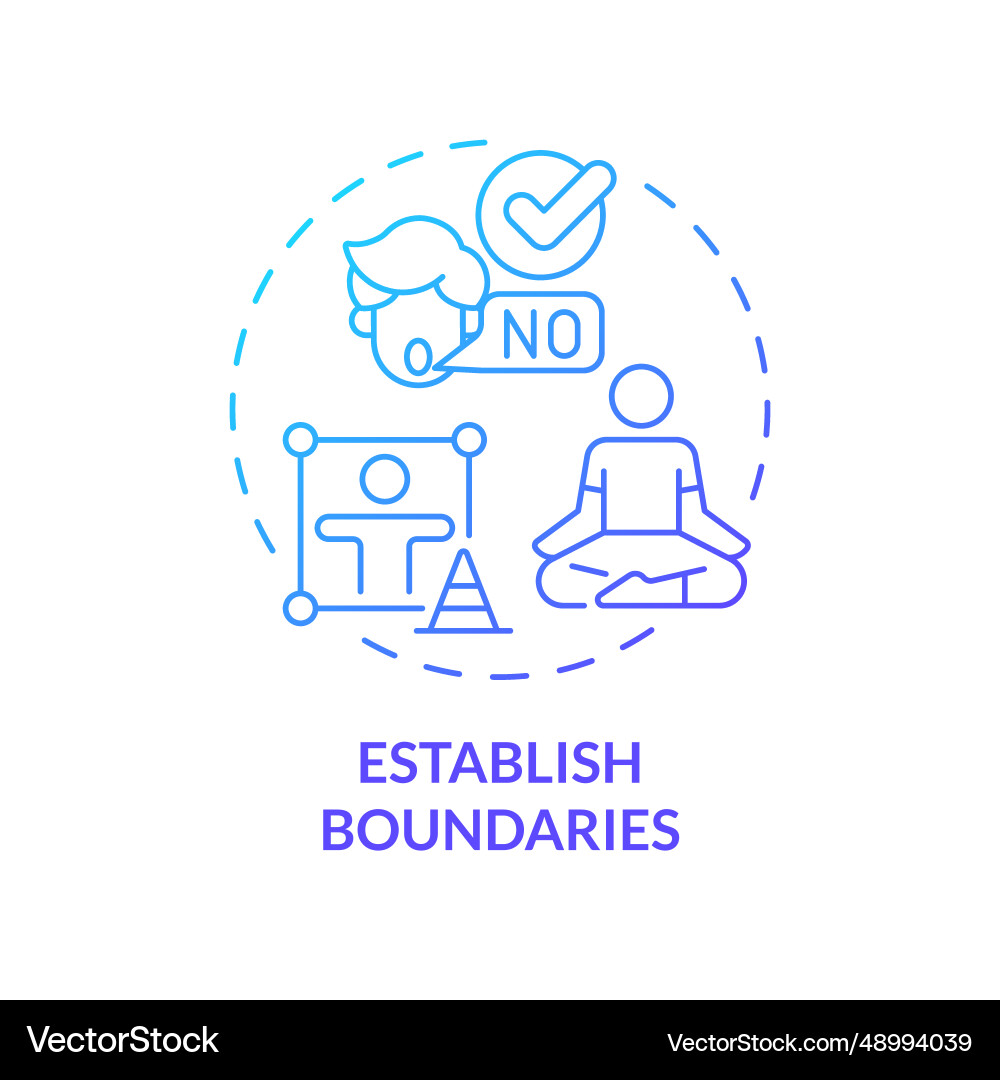 2d gradient icon establish boundaries concept 2d gradient icon establish boundaries concept vector image