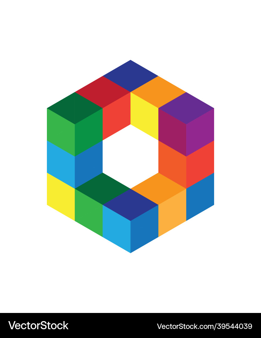 3d cube vector image