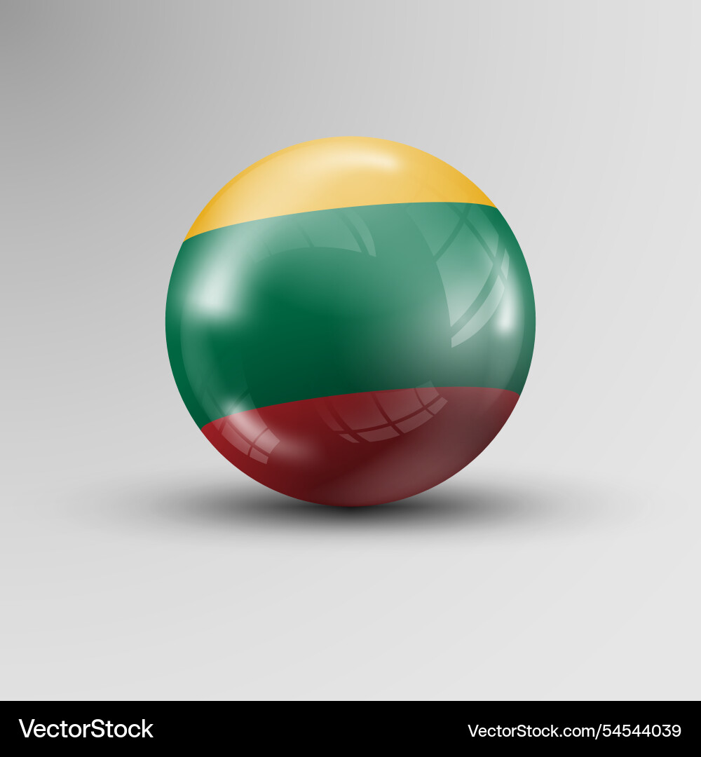3d sphere background with flag of lithuania Vector Image