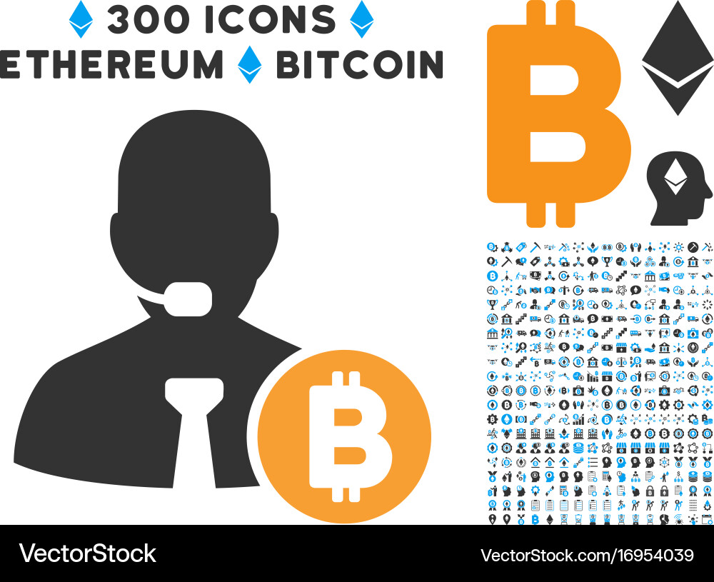 Bitcoin call operator flat icon vector image