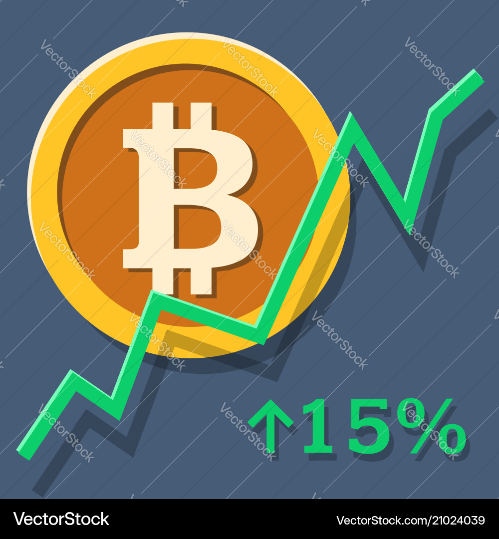 Bitcoin Growth Chart - Finance – Royalty-Free Vector | VectorStock