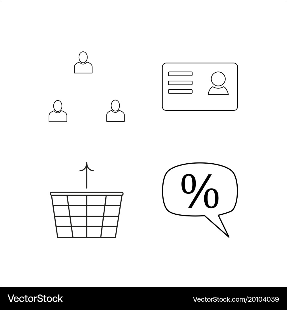 Business simple linear icon setsimple outline Vector Image