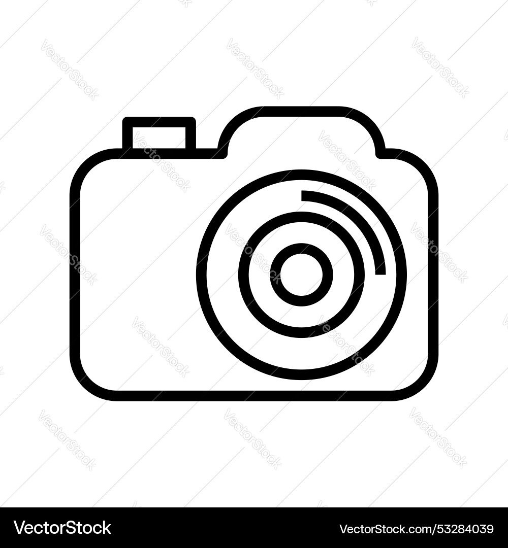 Camera icon outline style design isolated Camera icon outline style design isolated vector image