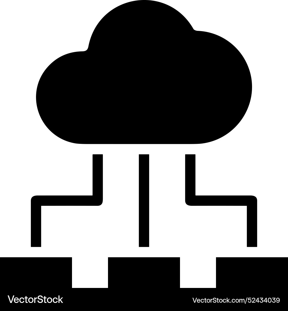 Cloud storage icon symbol image of the database Cloud storage icon symbol image of the database Vector Image
