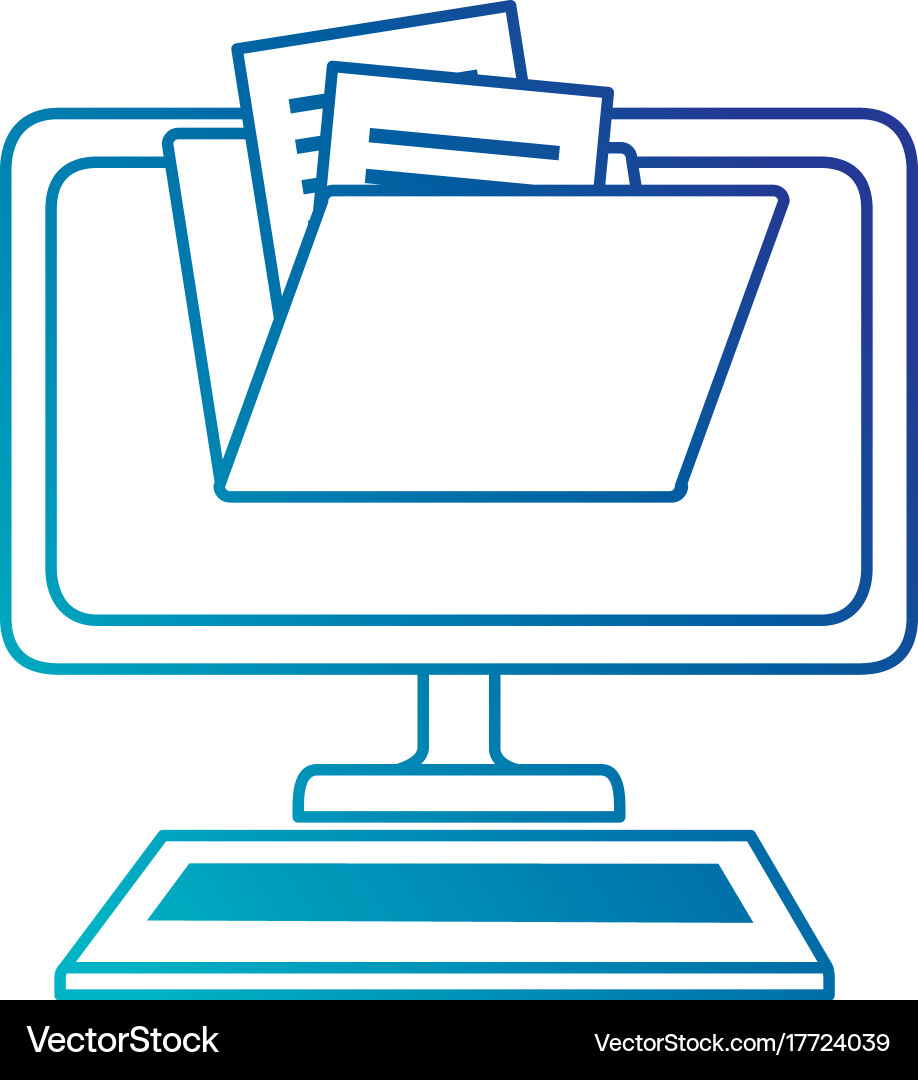 Computer desktop with folder vector image