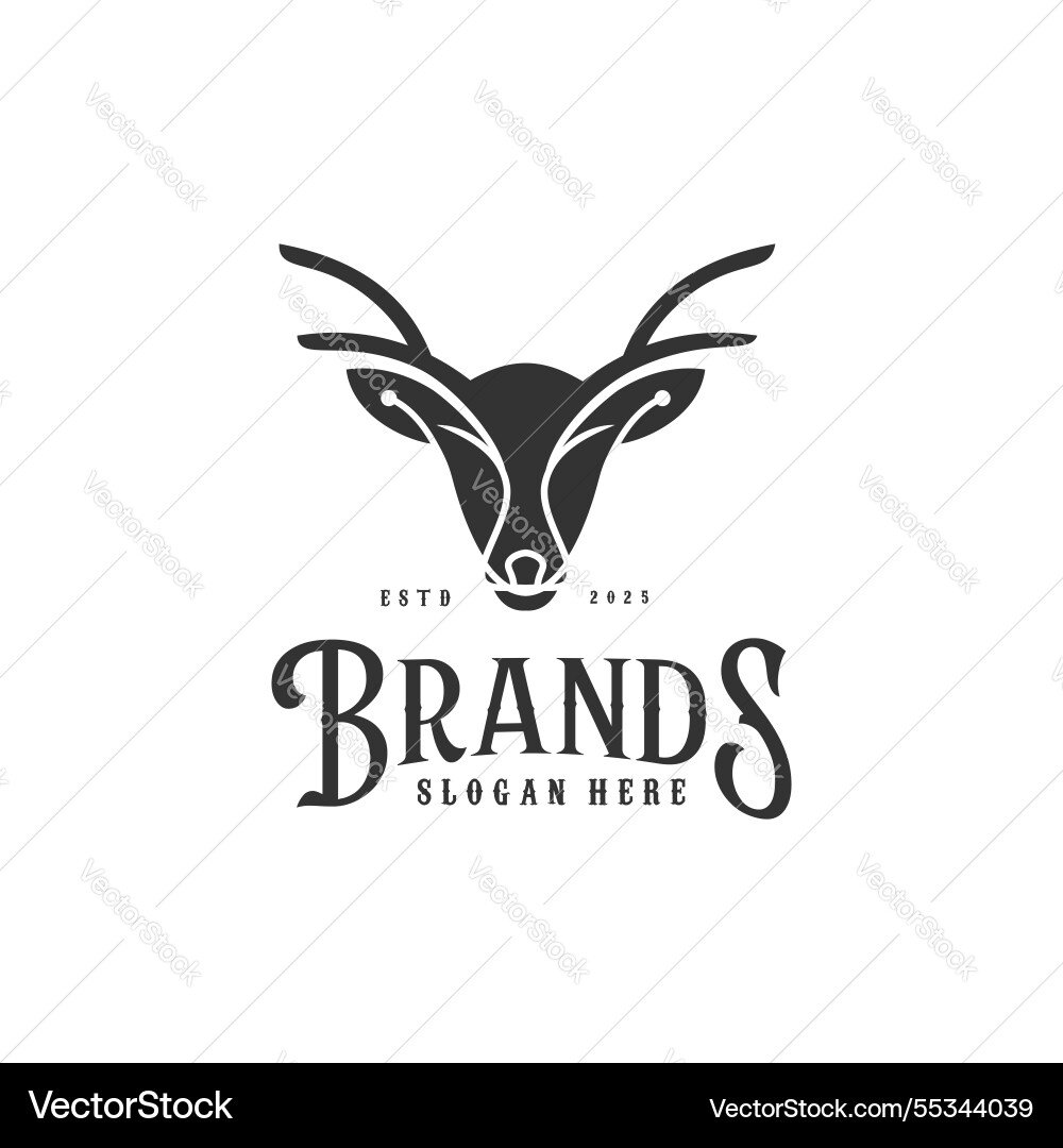 Deer Kopf Logo schwarz silhouette Deer Kopf Logo schwarz silhouette vektorbild