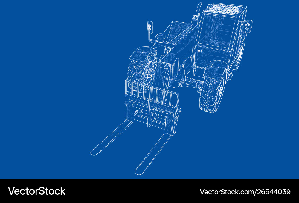 Forklift concept rendering 3d Vector Image
