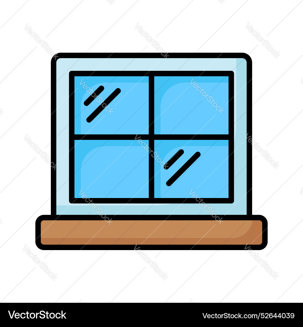 Glass window with different blocks icon Vector Image